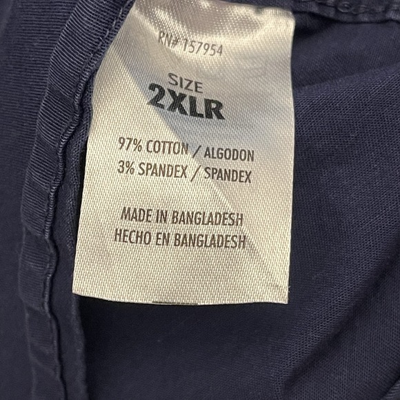 Lincoln‎ Outfitters Mens Button-Up Shirt 2XL Short Sleeve Flap Pockets Navy - Picture 4 of 7